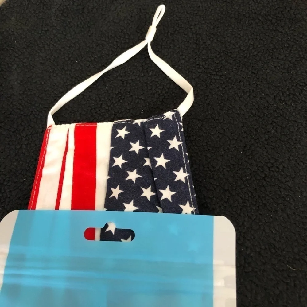 American Flag Two-Layer Pleated Mask, adjustable